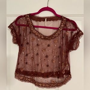 Free People Sheer Crop Top